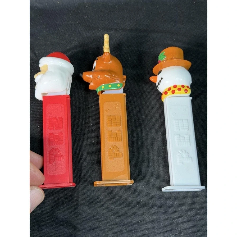 3 Christmas PEZ Dispensers: Santa, Reindeer, Snowman